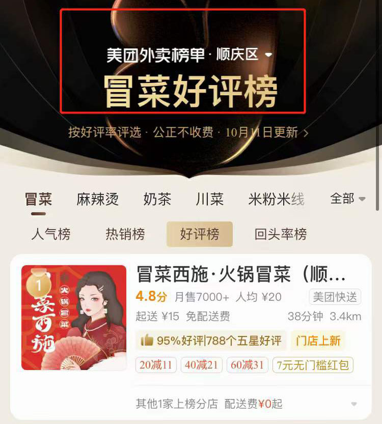 南充順慶區(qū)冒菜好評榜排名